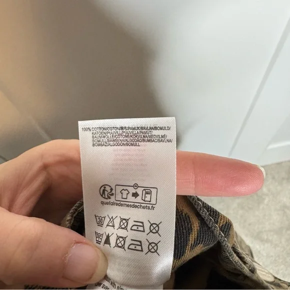 Damson Madder Cargo Denim Jeans Leopard Print Loose Baggy Fit Size 12 - Picture 8 of 8